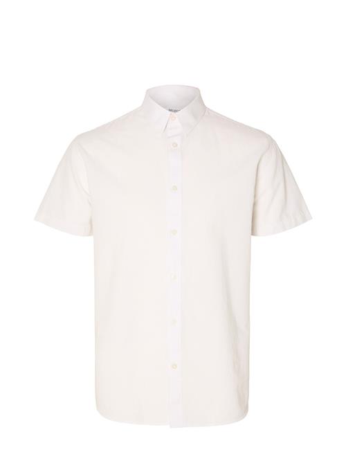 Slhregkylian-Linen Shirt Ss Classic Selected White