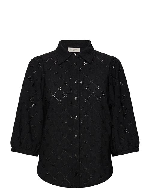 Blouse From Freequent In A Light Material With A Floral Hole Pattern. The Blouse FREE/QUENT Black