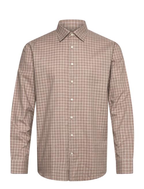 Slhreg-Leo Heather Shirt Ls Noos Selected Beige