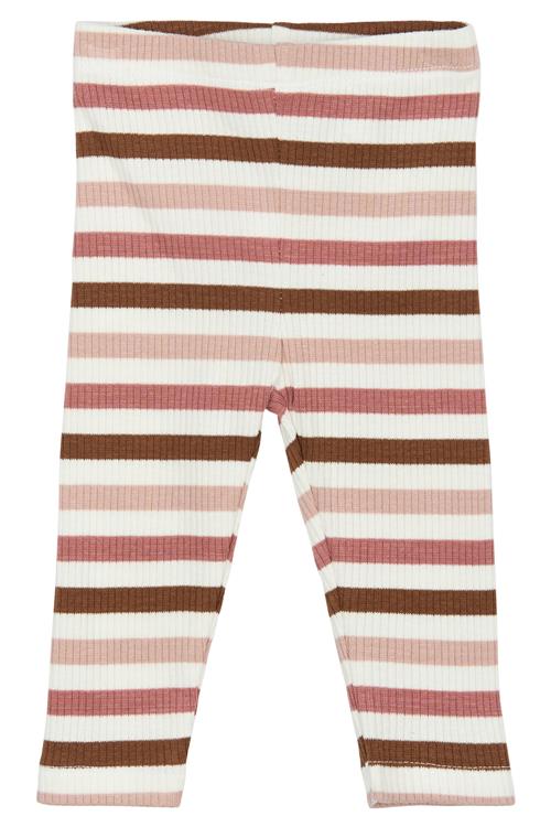 The New Siblings GOTS Pama Rib-leggings Withered Rose Striped  Withered Rose Striped 80 cm  Lyserød  80 cm  kvinde