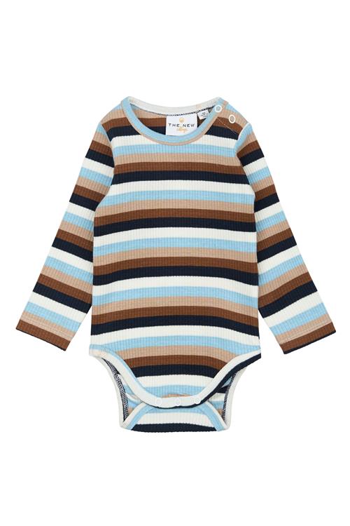 The New Siblings GOTS Park Lange Ærmer Ribkrop Powder Blue Striped  Powder Blue Striped 80 cm  Blå  80 cm  mand