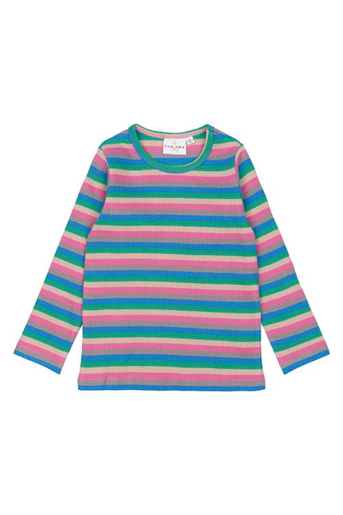 The New Siblings GOTS Polly Langærmet Rib Tee Multi Striped  Multi Striped 86 cm  Lyserød  86 cm  kvinde