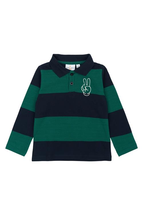 The New Siblings GOTS Pinon Langærmet Piqué-polo Navy Blazer Striped  Navy Blazer Striped 80 cm  Marineblå  80 cm  mand