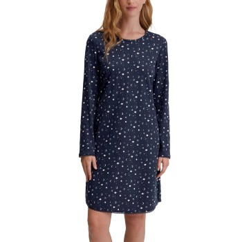 Calida Midnight Dreams Long Sleeve Nightdress Marineblå bomuld X-Small Dame
