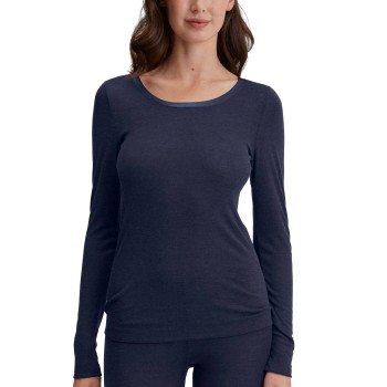 Calida True Confidence Shirt Long Sleeve Midnatsblå Large Dame