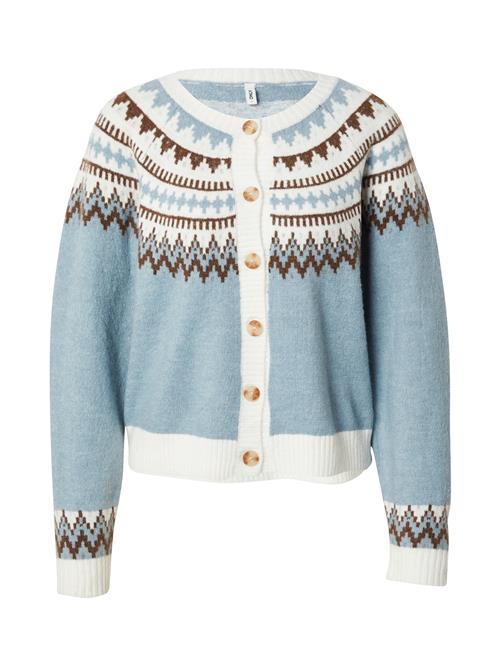 ONLY Cardigan  lyseblå / brun / hvid