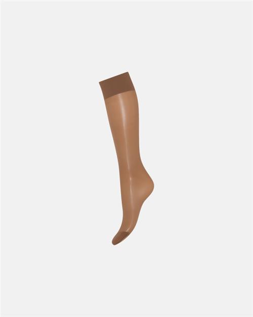Knælang strømpe ´Silk look´ 2-pak  | 20 denier | Caramel