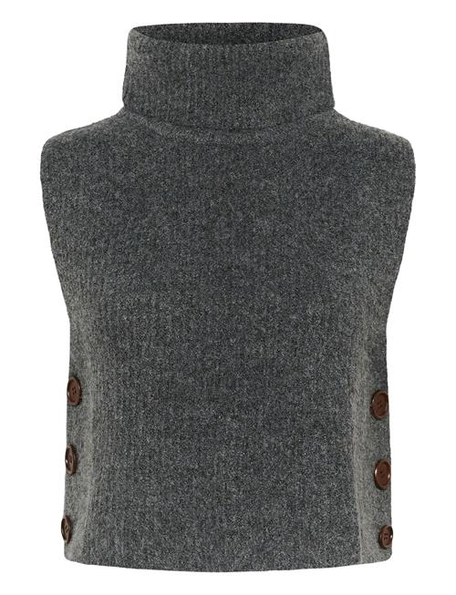 Crstar Short Knit Slipover Cream Grey