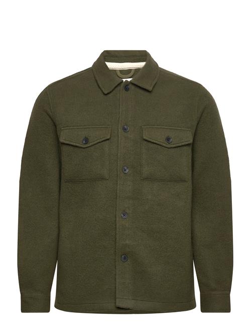 Akoscar Boiled Wool Overshirt Anerkjendt Green