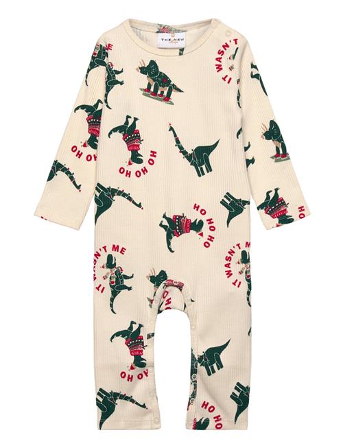 Tnsbholiday L_S Rib Jumpsuit The New Cream