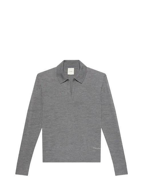 Ls Jny Extrafine Merino Swtr 14G Calvin Klein Grey