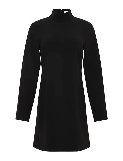 Crepe Ls Turtleneck Mini Dress Calvin Klein Black