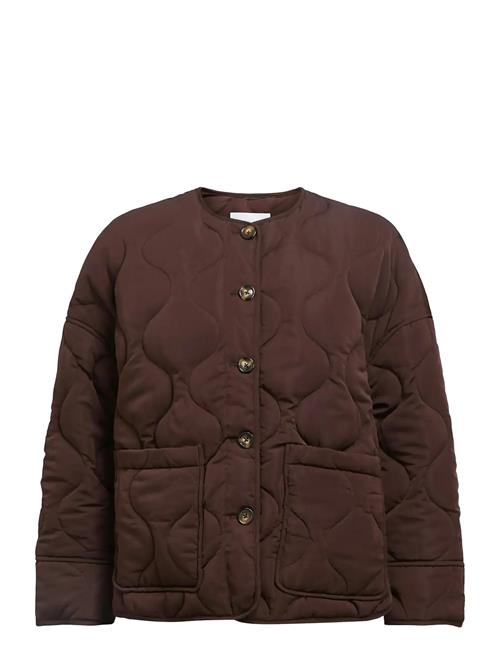 Objallie Ls Lo Quilted Jacket Noos Object Brown