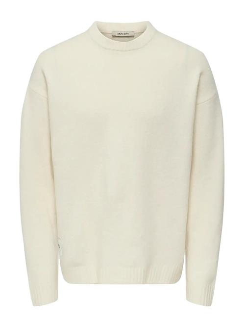 Onspage Rlx Ls Crew Knit Xt ONLY & SONS White