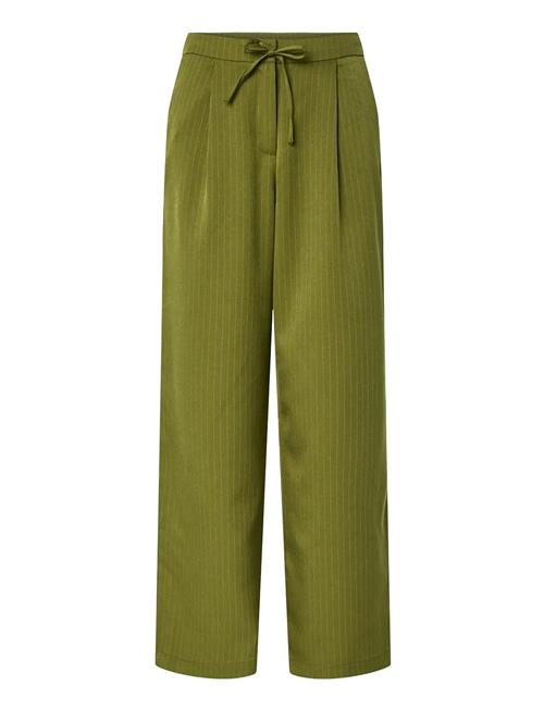 Pcfalka Mw Pinstriped Tie Pants Pieces Green