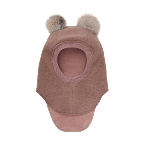 Huttelihut Balaclava I Uldalpakka Med Pomponer Burlwood  Burlwood 50 cm  Lyserød  50 cm  unisex