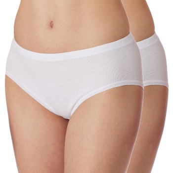 Schiesser Trusser 2P Original Classics Fine Rib Hipster Hvid bomuld 38 Dame