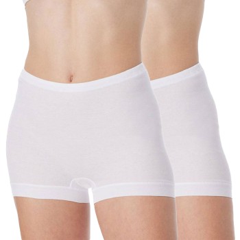 Schiesser Trusser 2P Original Classics Fine Rib Shorts Hvid bomuld 52 Dame