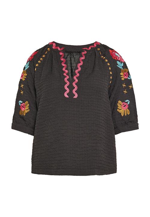 Gaya Bluse 'Festival'  lyseblå / orange / pink / sort