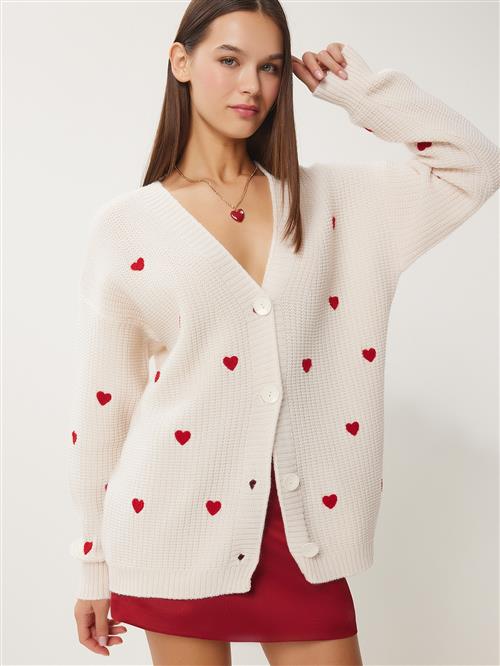 Happiness Istanbul Cardigan  creme / rød