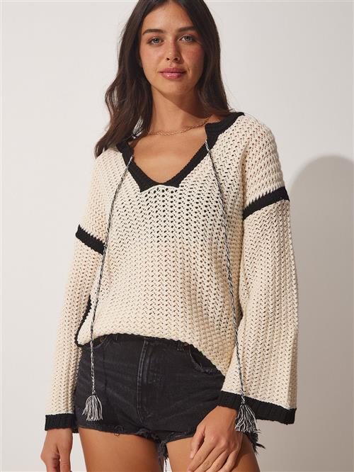 Happiness Istanbul Pullover  elfenben / sort