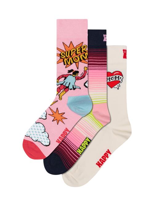 Happy Socks Sokker 'Super Mom'  orange / lyserød / sort / offwhite