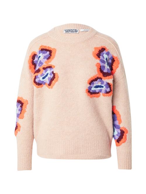 Essentiel Antwerp Pullover 'Impossible1'  beige / lilla / orange / rød
