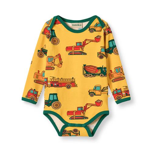 Småfolk Ulm Langærmet Baby Body Med Køretøjer Gul Sunstruck  Sunstruck-92 cm  Gul  92 cm  mand