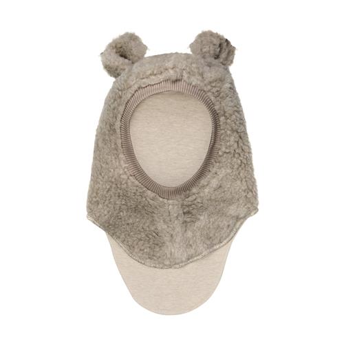 Huttelihut Balaclava Af Uldbamse Med Ører Camel Melange  Camel Melange 48 cm Wool Brun  48 cm  unisex