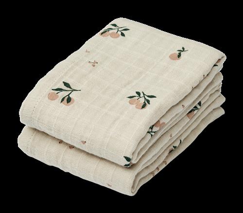 Liewood Lewis Muslin-klud 2-pak Peach / Sea Shell Mix  Peach / Sea Shell Mix-One Size  Beige  One Size  unisex