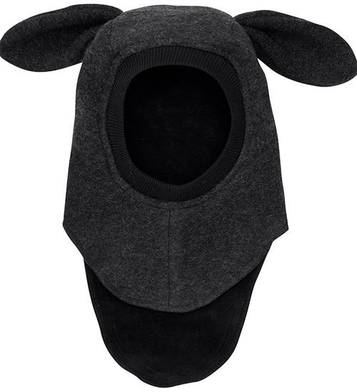 Huttelihut Elefanthue - Uld - 2-lags - Dark Grey Melange m. Ører