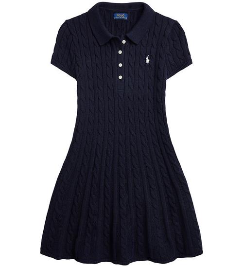 Se Polo Ralph Lauren Kjole - Strik - Navy ved KidsWorld