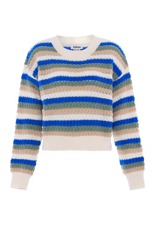 Se Sidona Pullover  camel / blå / jade / offwhite ved About You
