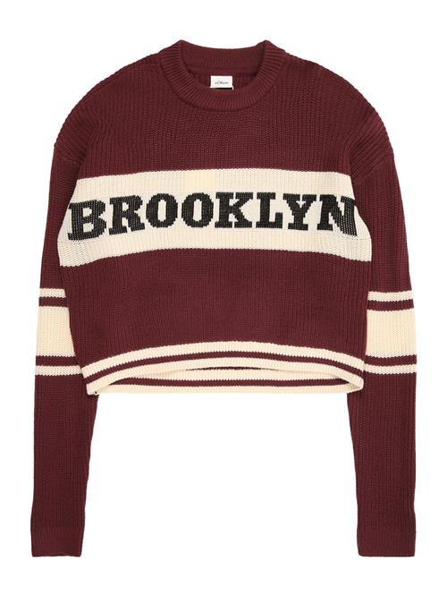 s.Oliver Pullover  bordeaux / sort / offwhite
