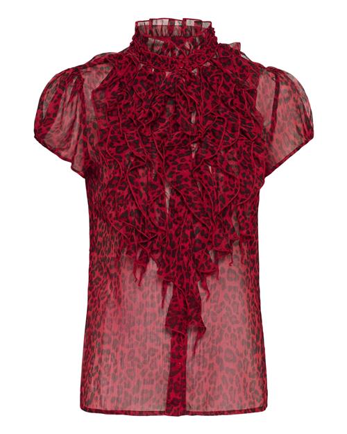 SAINT TROPEZ Bluse 'SZLilja'  rød / sort