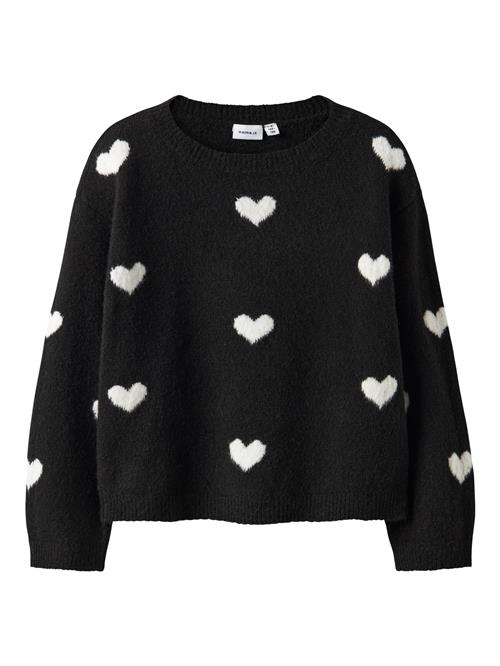 NAME IT Striktrøje Ona Black Cloud Dancer Hearts