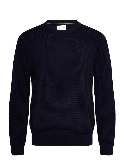 Textured Cotton Merino C-Neck GANT Navy