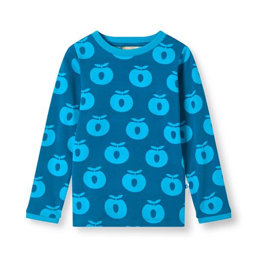Småfolk Elstar Langærmet Top Med Æbler Blå Vivid Blue  Vivid blue-3-4 Y  Blå  3-4 år  mand