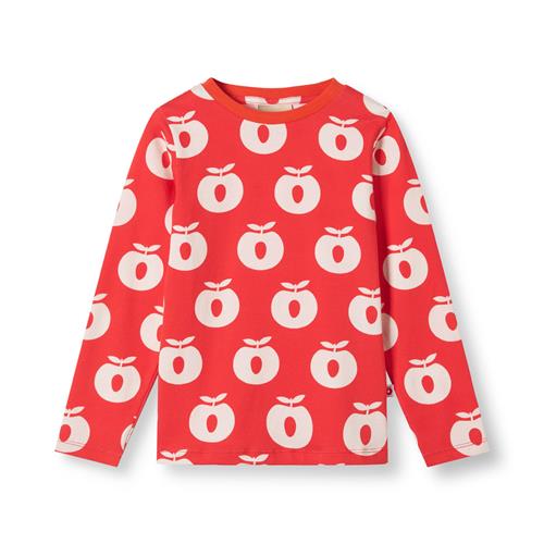 Småfolk Gala Langærmet Bluse Med Æbler Rød Poppy  Poppy-3-4 Y  Rød  3-4 år  unisex