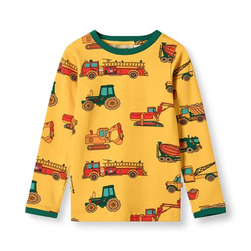 Småfolk Elstar Langærmet Top Med Køretøjer Gul Sunstruck  Sunstruck-7-8 Y  Gul  7-8 år  mand