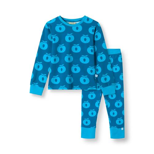 Småfolk Jubilee Nattøjssæt Med Æbler Blå Vivid Blue  Vivid blue-3-4 Y  Blå  3-4 år  mand