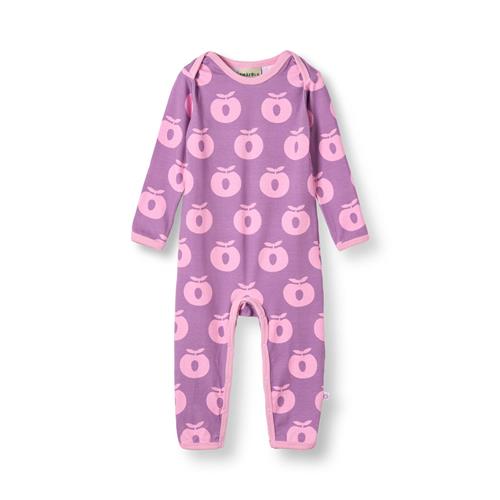 Småfolk Ulm Langærmet Babydragt Med Æbler Lilla Purple Iris  Purple iris-74 cm  Lilla  74 cm  kvinde