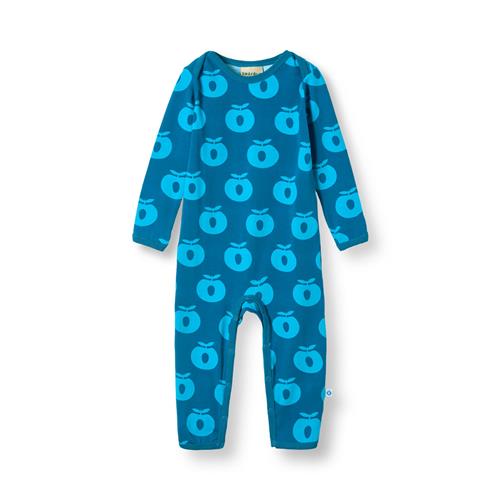 Småfolk Ulm Langærmet Babydragt Med Æbler Blå Vivid Blue  Vivid blue-92 cm  Blå  92 cm  mand
