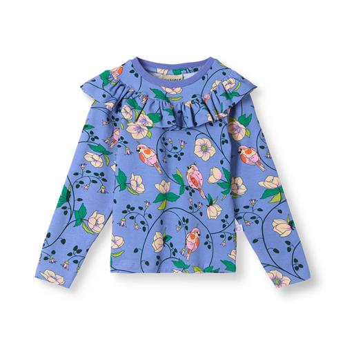 Småfolk Pinova Langærmet Top Med Fugle Og Blomster Lilla Purple Delight  Purple delight-7-8 Y  Lilla  7-8 år  kvinde