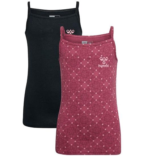 Hummel Undertrøjer - hmlCarolina - 2-pak - Sort/Earth Red m. Møn