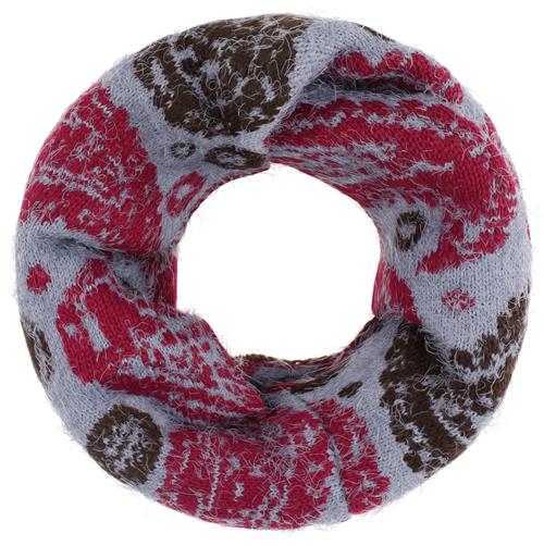 MYMO Rørformet tørklæde  brun / grå / pink