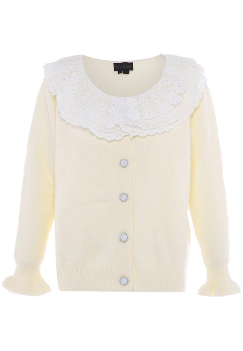 NAEMI Cardigan  champagne / sølv / hvid