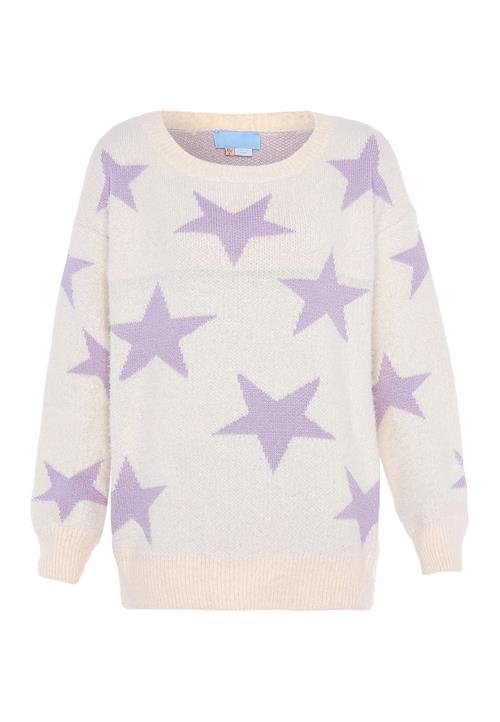 Poomi Pullover  lilla / uldhvid