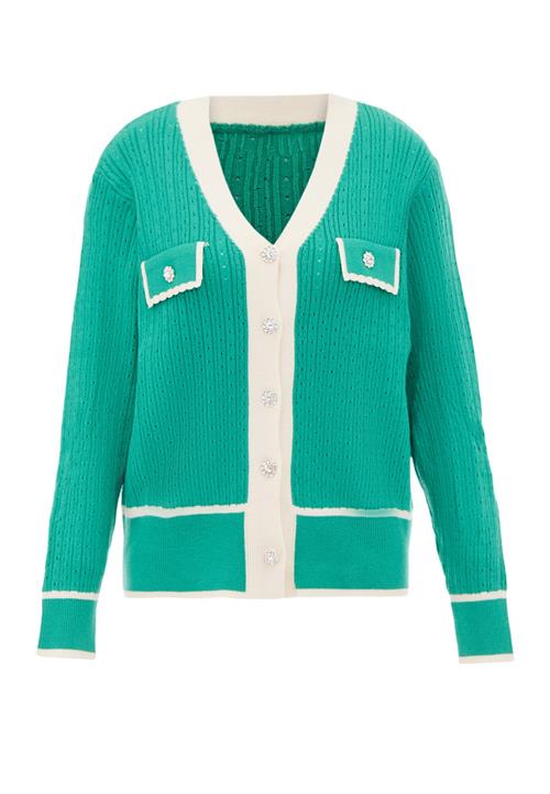 NALLY Cardigan  grøn / hvid