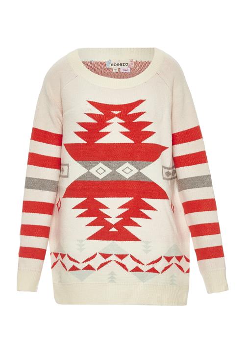 ebeeza Pullover  beige / grå / blodrød